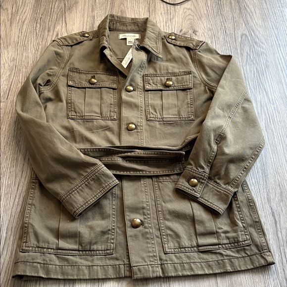 Madewell Chino Safari Cotton Cargo Utility Belted Jacket XS NWT - Picture 6 of 10